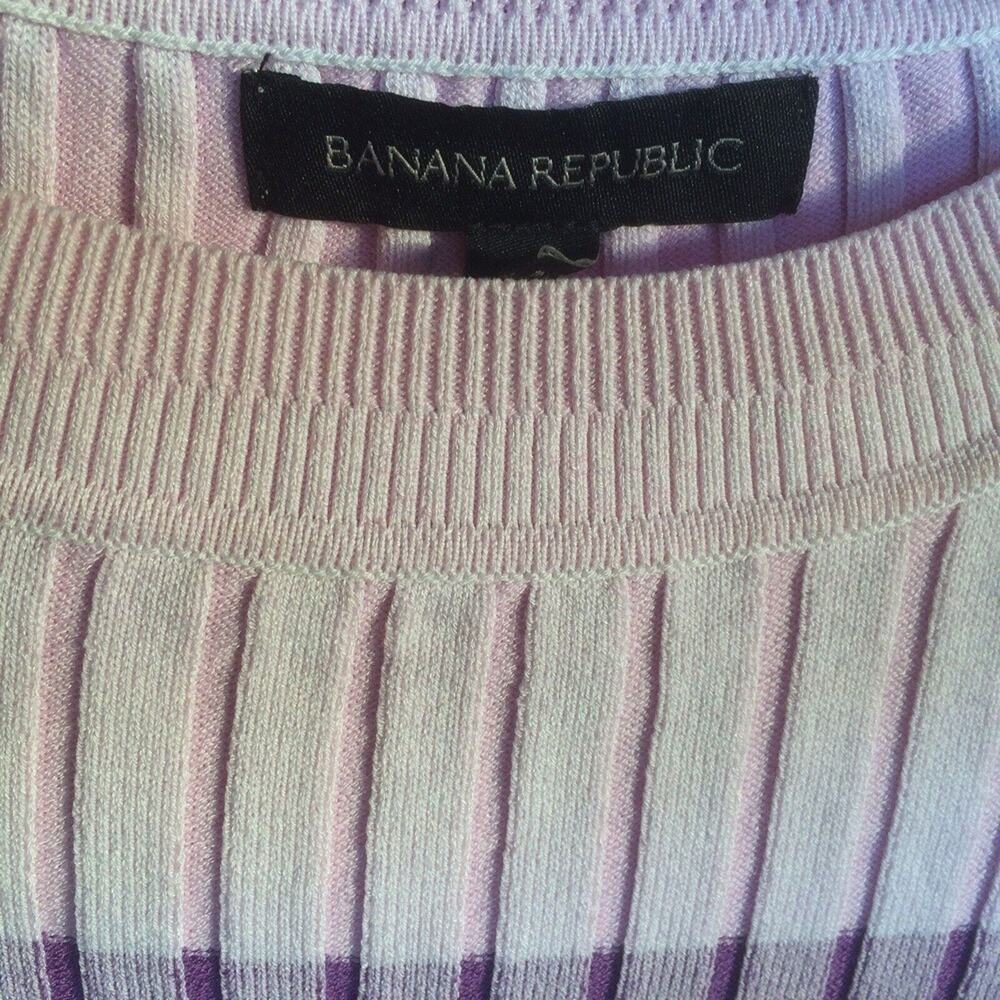 Banana Republic Pullover Sweater SzM Ribbed Knit Multicolor Round Neck Pre-Owned - Picture 6 of 8